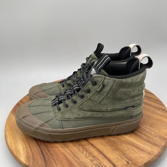 VANS Sk8 Hi Del Pato MTE-2 Shoes Mens Size 11.5 Green Suede Duck Utility Gum